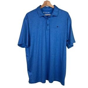 Ariat Tek Mens Large Charger 2.0 Printed Short Sleeve Polo Shirt Blue